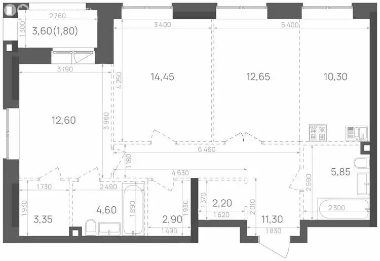 2-комнатная квартира: Казань, Краснококшайская улица, 60 (82 м) - Фото 0