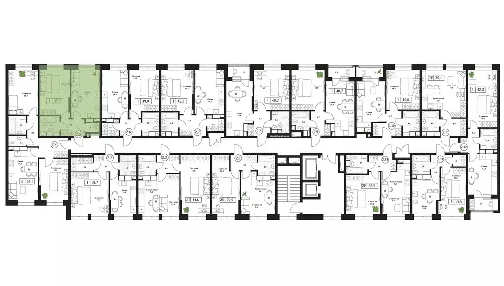 1-комнатная квартира: Пушкино, ЖК Пушкино Град (39.8 м) - Фото 2