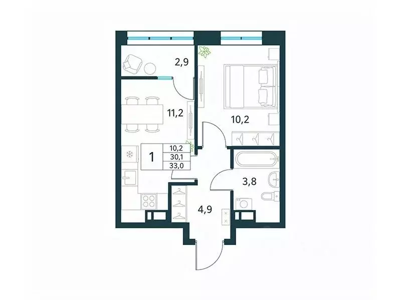 1-к кв. Забайкальский край, Чита Хороший мкр,  (33.0 м) - Фото 0