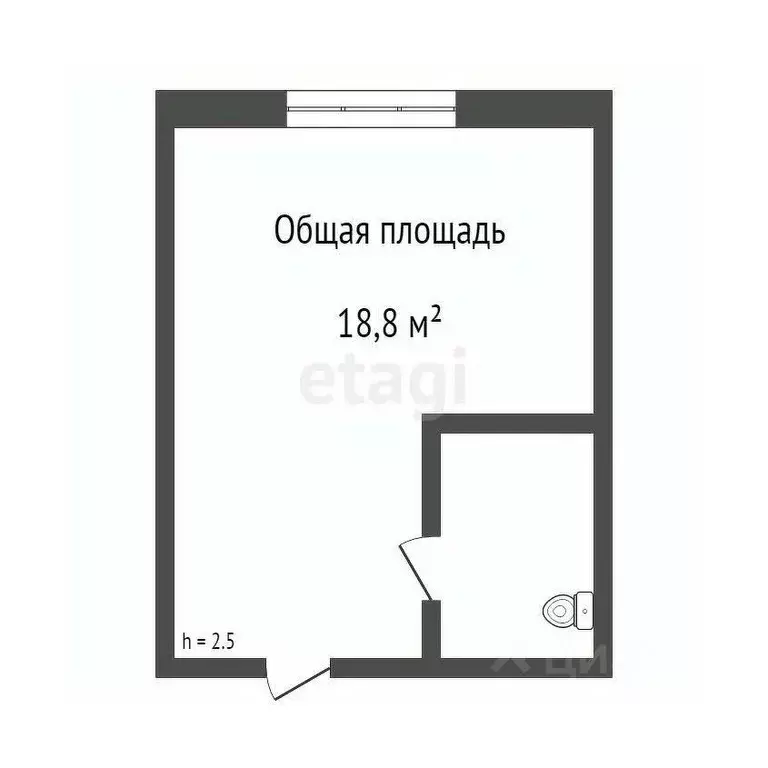 Комната Томская область, Томск ул. Александра Угрюмова, 1/1 (18.8 м) - Фото 2