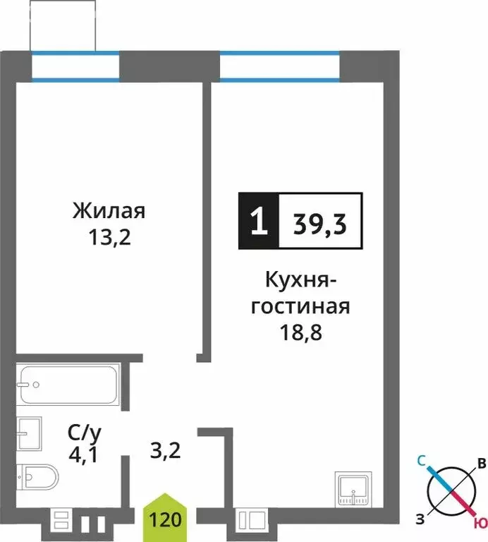 1-комнатная квартира: Светлые Горы, квартал Марьино-Знаменское, жилой ... - Фото 0