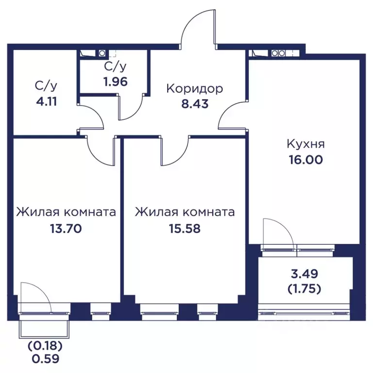 2-к кв. Санкт-Петербург, Санкт-Петербург, Кронштадт дор. Цитадельская ... - Фото 1