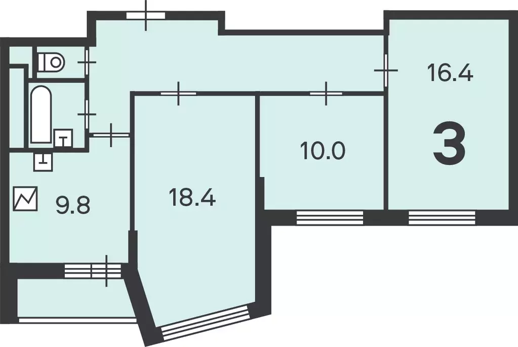 Продаётся 3-к квартира, 72.5 м - Фото 1