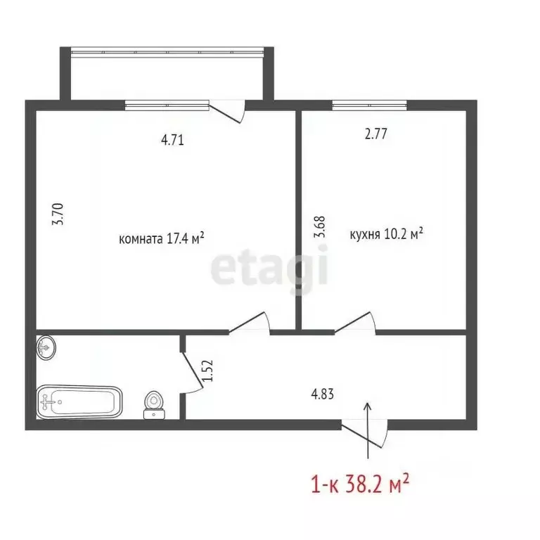 1-к кв. Свердловская область, Верхняя Пышма ул. Уральских Рабочих, 44Д ... - Фото 2