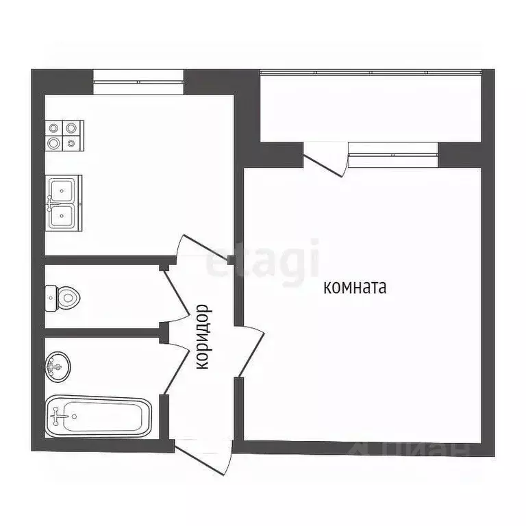 1-к кв. Ямало-Ненецкий АО, Муравленко ул. Энтузиастов, 17 (33.0 м) - Фото 2