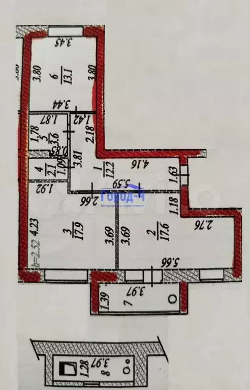 2-к. квартира, 71,5 м, 9/10 эт. - Фото 0