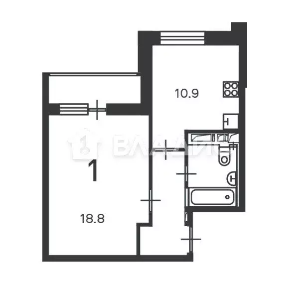 1-комнатная квартира: Москва, Полярная улица, 3 (39.7 м) - Фото 1