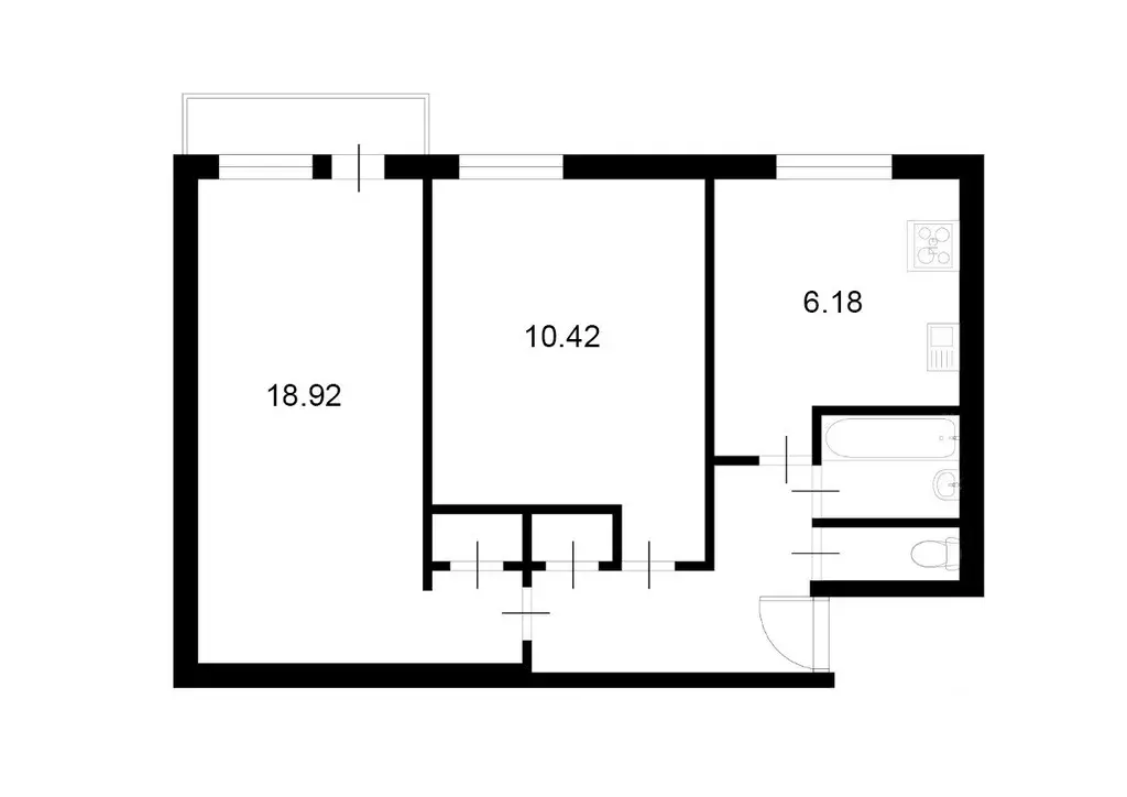2-к кв. Белгородская область, Белгород ул. 5 Августа, 24 (45.3 м) - Фото 1