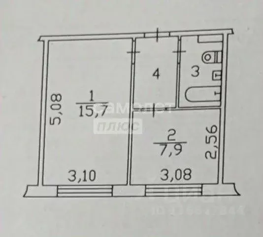 2-к кв. Ханты-Мансийский АО, Сургут ул. Маяковского, 27/1 (30.5 м) - Фото 1