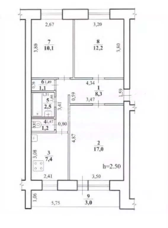 3-к кв. Забайкальский край, Чита ул. Бутина, 127 (62.8 м) - Фото 1