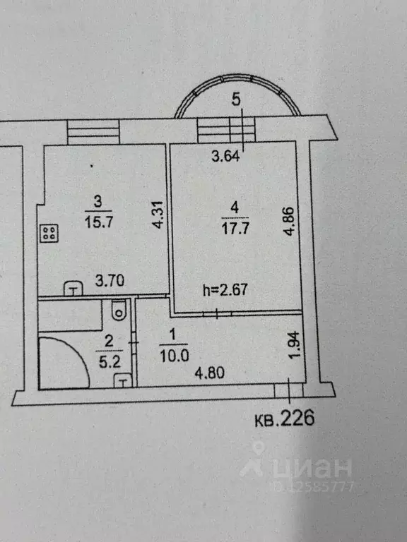1-к кв. Московская область, Люберцы ул. Гоголя, 6 (48.6 м) - Фото 2