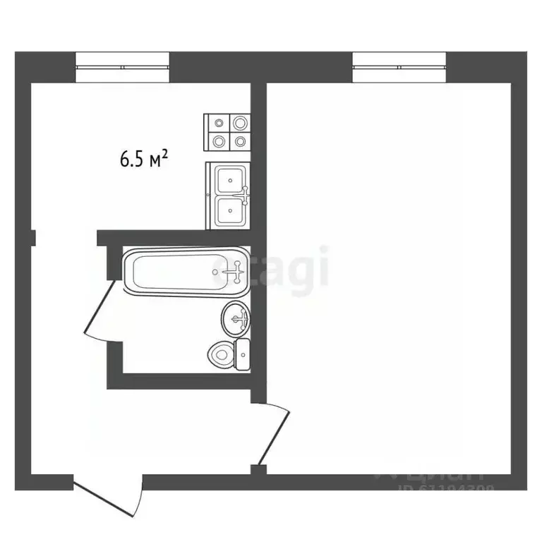 1-к кв. Мордовия, с. Лямбирь ул. Ленина, 65 (33.2 м) - Фото 1