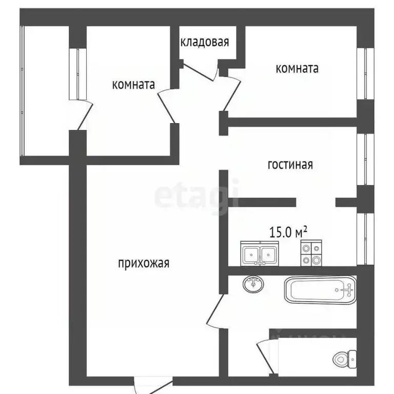 3-к кв. Ханты-Мансийский АО, Сургут ул. Лермонтова, 13/1 (60.2 м) - Фото 1