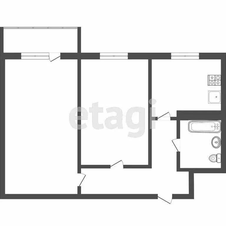 2-комнатная квартира: Северск, улица Царевского, 4 (41.4 м) - Фото 1