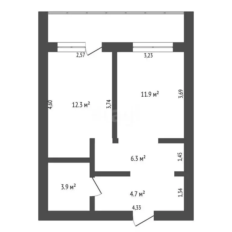 1-комнатная квартира: Благовещенск, улица Горького, 40 (44.3 м) - Фото 0