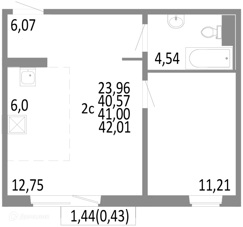 Продаётся 2-к квартира, 41 м - Фото 0
