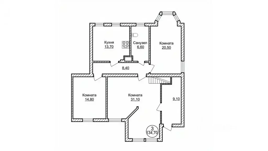 3-к кв. Калининградская область, Калининград Береговая ул., 2 (134.7 ... - Фото 1
