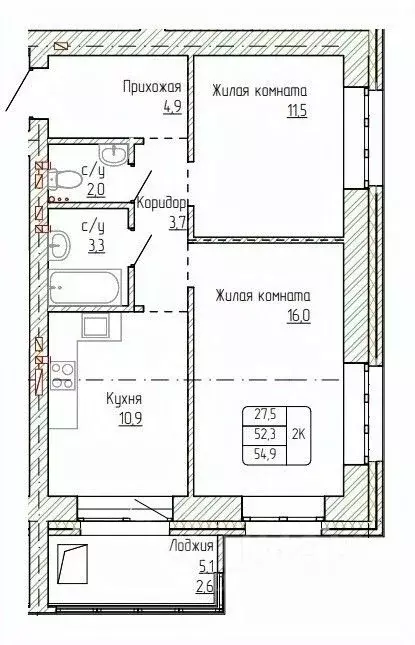 2-к кв. Алтайский край, Новоалтайск ул. Титова, 6 (54.9 м) - Фото 0