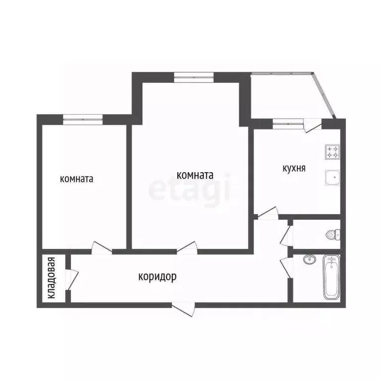 2-к кв. Ханты-Мансийский АО, Сургутский район, Федоровский городское ... - Фото 2