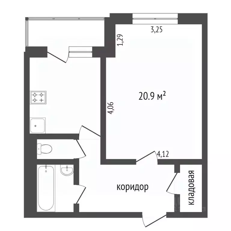 1-к кв. Ханты-Мансийский АО, Сургут ул. Крылова, 41/1 (43.0 м) - Фото 1