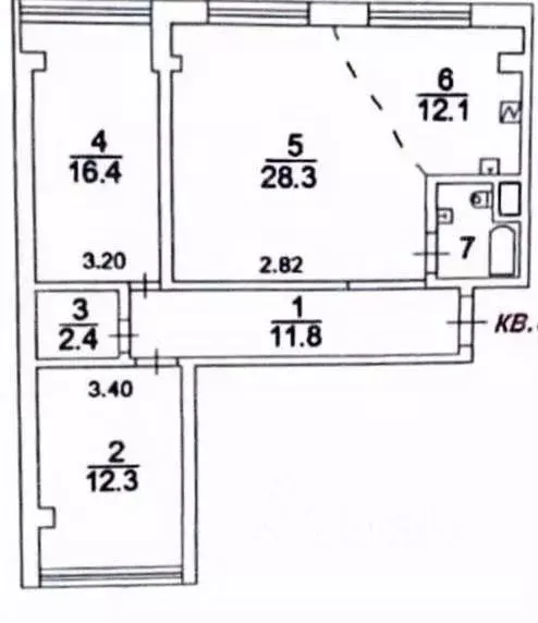 2-к кв. московская область, балашиха ул. ситникова, 8 (86.8 м) - Фото 1