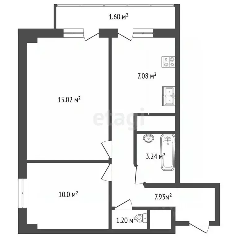 2-к кв. Севастополь ул. Колобова, 22/2 (47.1 м) - Фото 2