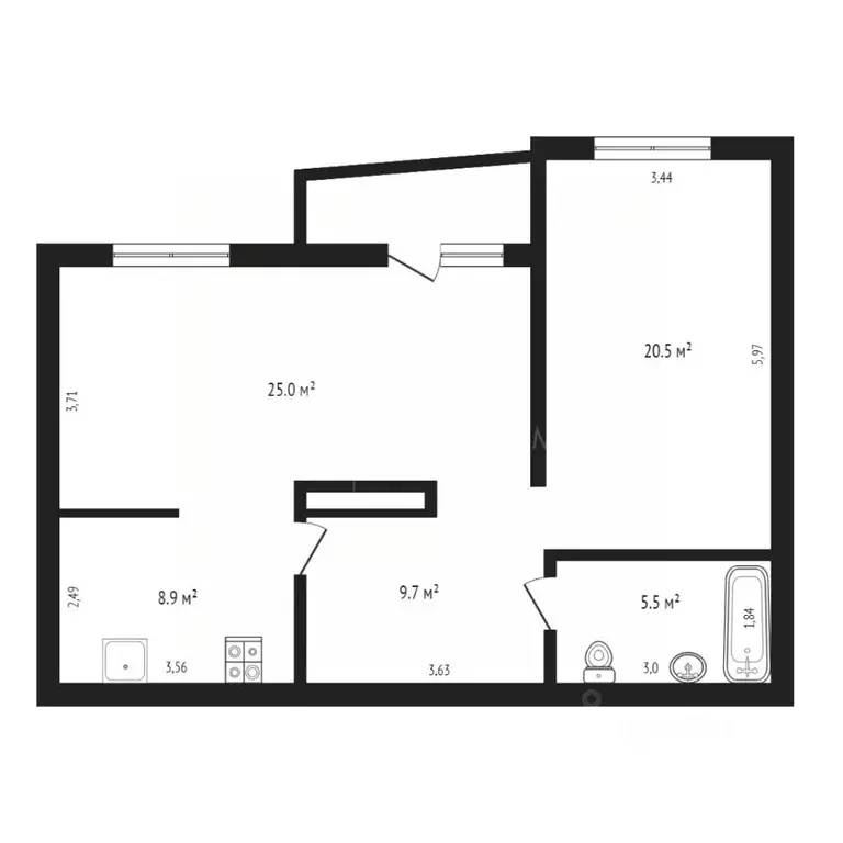 2-к кв. Тюменская область, Тюмень Ямская ул., 86 (74.6 м) - Фото 2