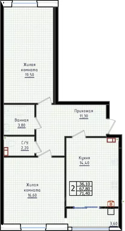 2-к кв. Ставропольский край, Ставрополь ул. Якова Андрюшина, 6 (71.4 ... - Фото 1