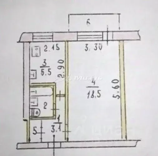 1-к кв. Крым, Симферополь ул. 1-й Конной армии, 19 (30.9 м) - Фото 1