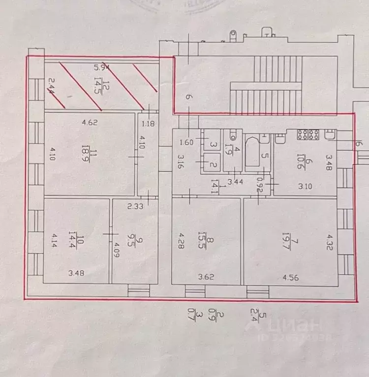 Комната Санкт-Петербург 12-я Васильевского острова линия, 45 (14.5 м) - Фото 1