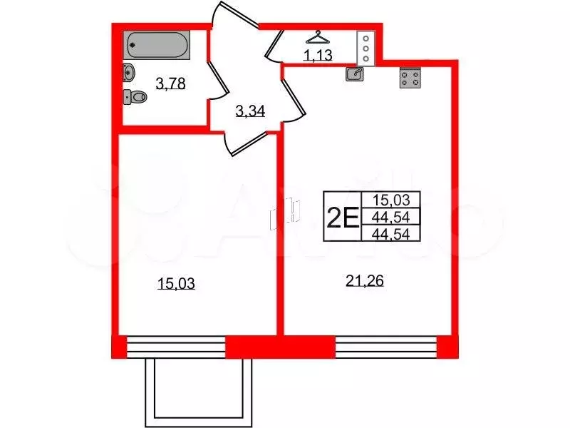 2-к. квартира, 49,4 м, 5/12 эт. - Фото 0