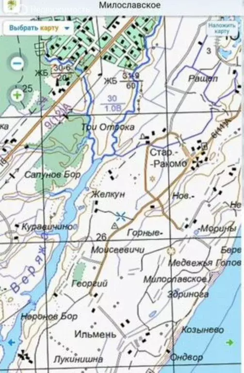 Участок в Ракомское сельское поселение, деревня Милославское (20 м) - Фото 2