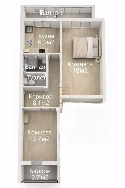 2-к кв. Крым, Ялта ул. Таврическая, 7 (59.7 м) - Фото 1