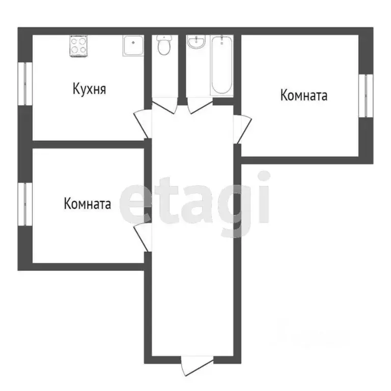2-к кв. Коми, Сыктывкар городской округ, Краснозатонский пгт ул. ... - Фото 1