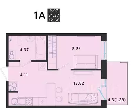 1-к кв. Псковская область, Псковский район, Завеличенская волость, д. ... - Фото 1