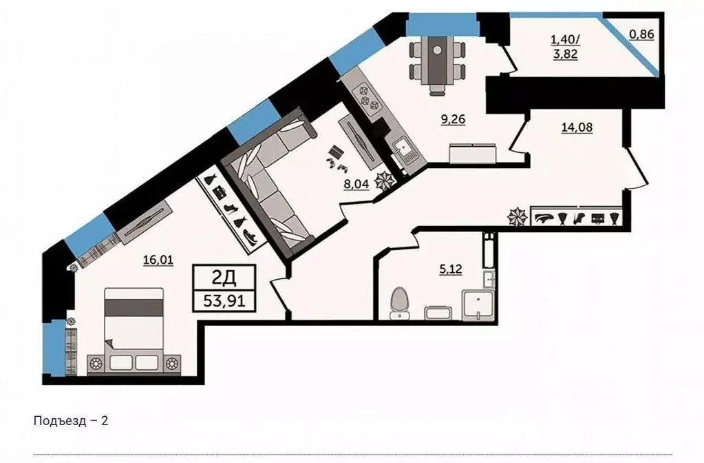 2-к кв. Ростовская область, Ростов-на-Дону ул. Максима Горького, 256 ... - Фото 2