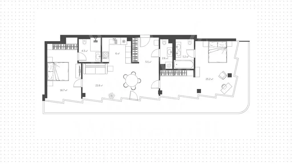 2-комнатная квартира: Москва, Ленинградский проспект, вл8 (90 м) - Фото 1