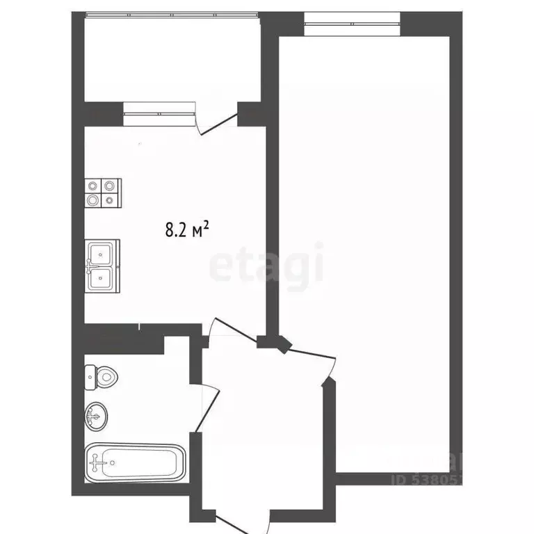 1-к кв. Ростовская область, Ростов-на-Дону ул. Бориса Слюсаря, 15с1 ... - Фото 2
