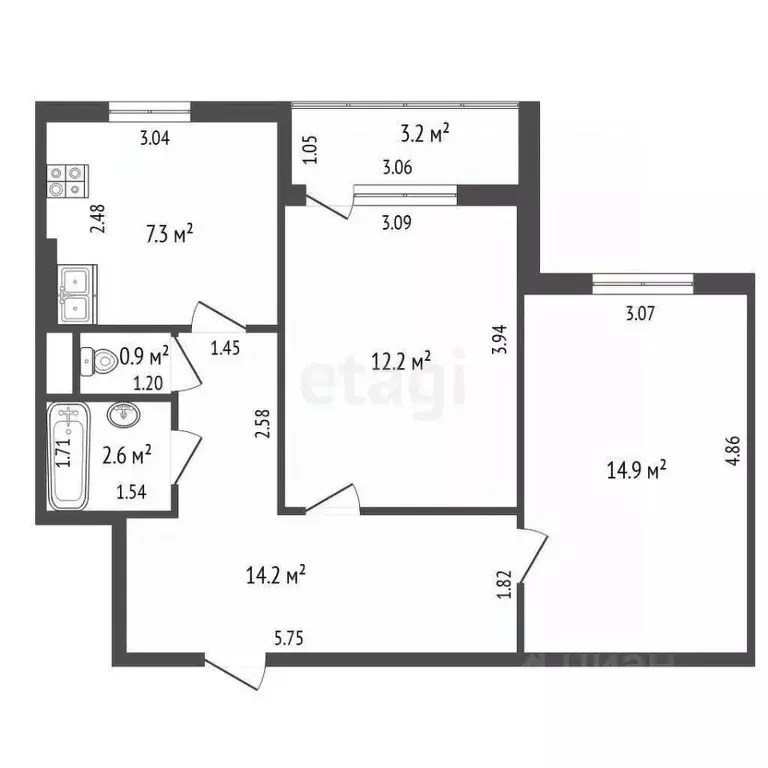 2-к кв. Московская область, Дмитровский муниципальный округ, ... - Фото 2