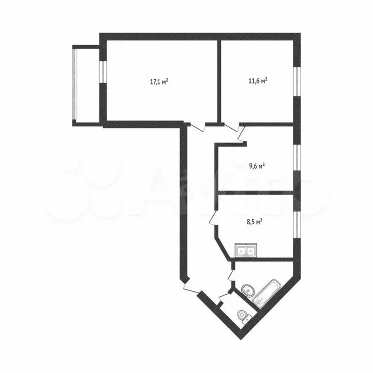 3-к. квартира, 66 м, 4/6 эт. - Фото 0