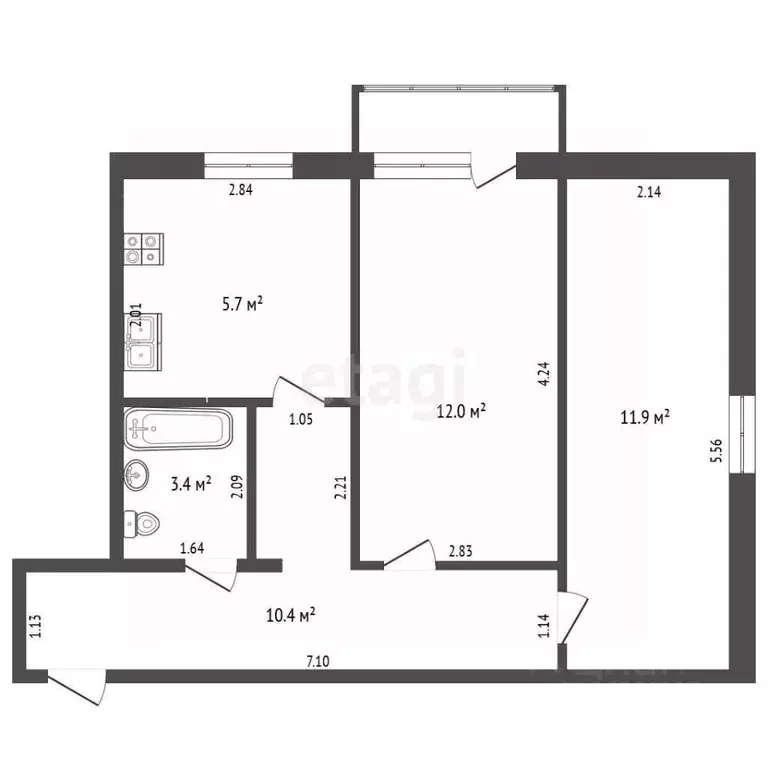 2-к кв. Севастополь ул. Брестская, 20 (44.2 м) - Фото 2