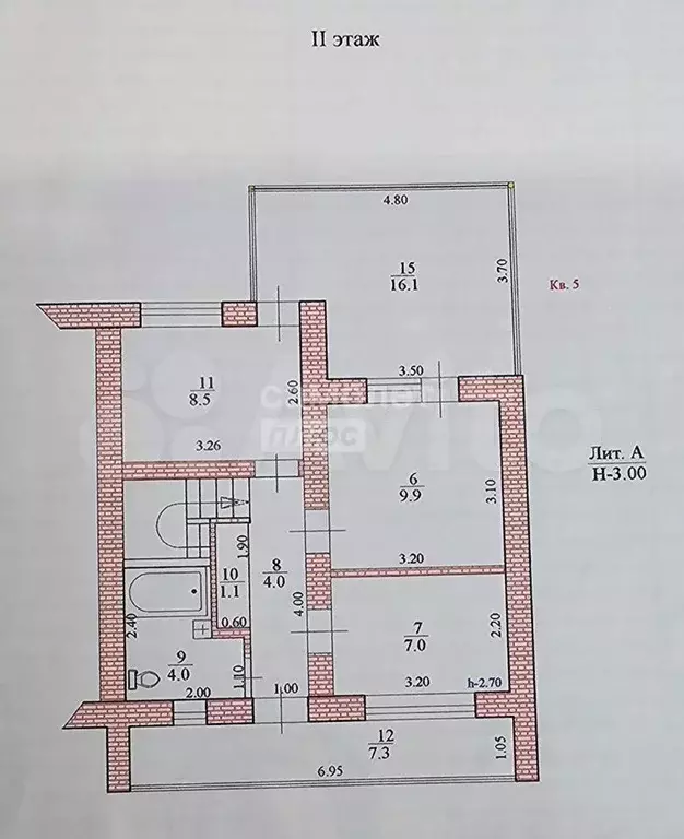 4-к. квартира, 85,3 м, 1/2 эт. - Фото 1