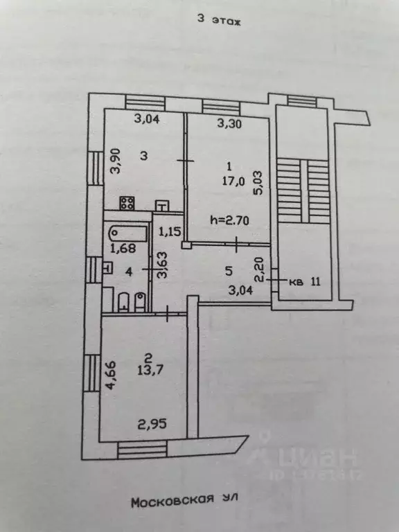 2-к кв. Пензенская область, Пенза Московская ул., 88 (59.5 м) - Фото 1