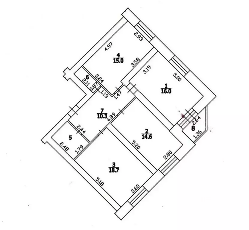 3-к кв. Московская область, Красногорск ул. Благовещенская, 12 (83.0 ... - Фото 2