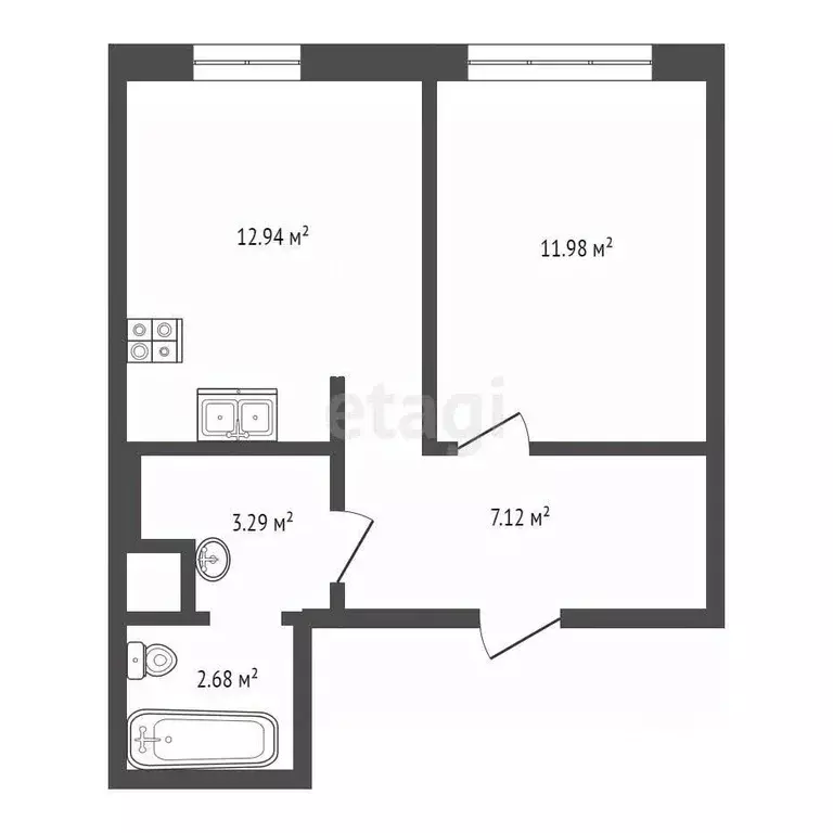 1-к кв. Ханты-Мансийский АО, Ханты-Мансийск ул. Елены Сагандуковой, ... - Фото 1