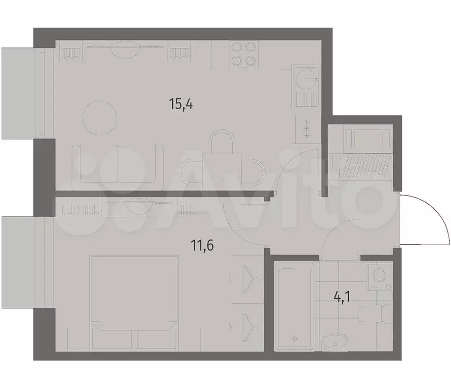 1-к. квартира, 34,9 м, 3/12 эт. - Фото 0