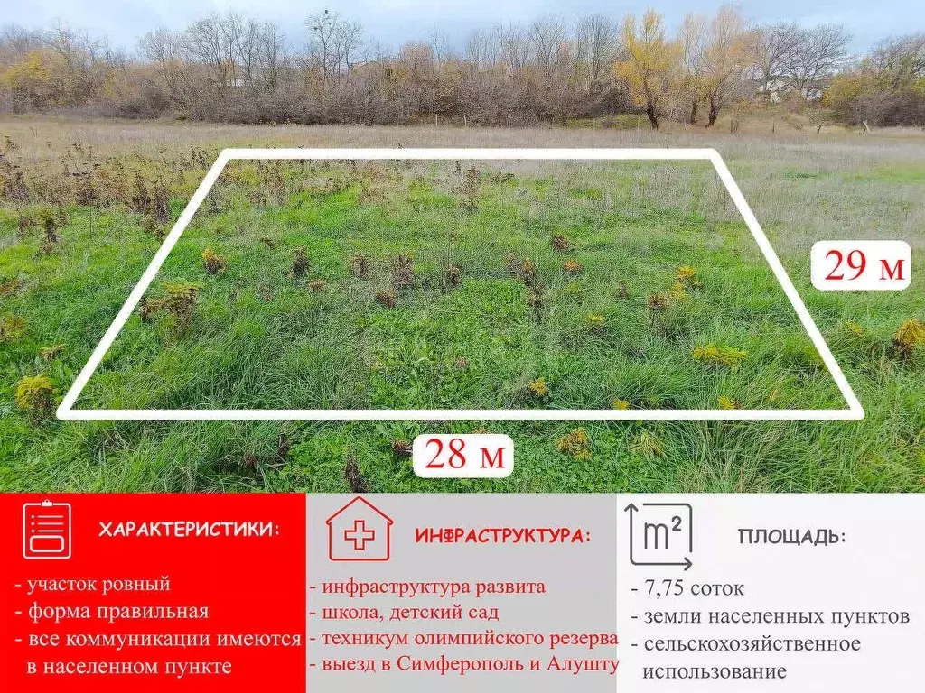 Участок в Крым, Симферопольский район, Добровское с/пос, с. ... - Фото 1