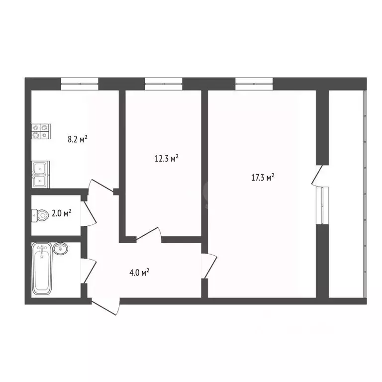 2-к кв. Челябинская область, Челябинск Калининградская ул., 24А (50.0 ... - Фото 2
