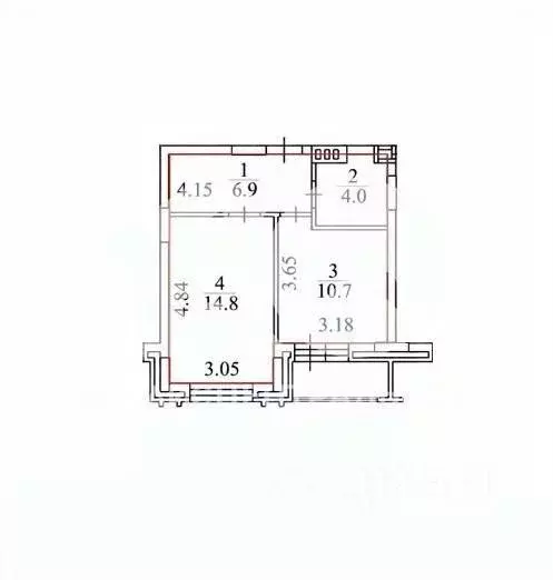 Квартира, 1 комната, 36.4 м - Фото 1