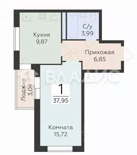 1-к кв. Воронежская область, Воронеж Острогожская ул., 156/1 (37.95 м) - Фото 1
